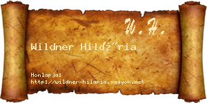 Wildner Hilária névjegykártya